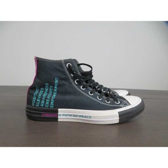 Converse Other - Converse Chuck Taylor All Star Mens Size 9 Shoes Black Seek Peace 166535F Hi Top